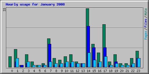 Hourly usage for January 2008