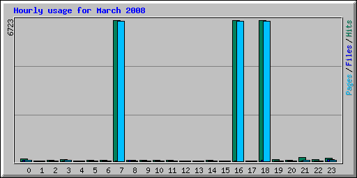 Hourly usage for March 2008