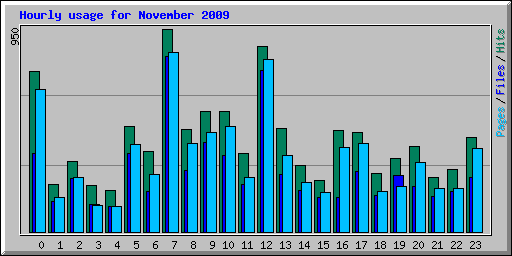 Hourly usage for November 2009