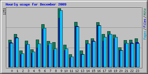 Hourly usage for December 2009