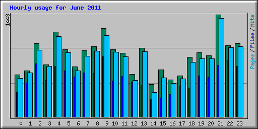 Hourly usage for June 2011